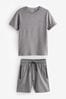 Grey Sports T-shirt and Shorts Set (3-16yrs)