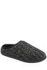 Dunlop Black Mens Kintted Mules Slippers
