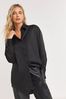 Simply Be Black Relaxed Fit Satin Shirt