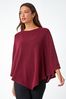 Roman Red Marl Stretch Knit Jersey Top