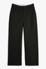 Hush Black Camille Flat Front Cotton Trousers