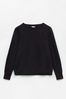 Hush Black Emily Puff Sleeve Jersey Top