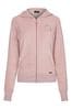 Lipsy Pink Embroidered Patch Velour Zip Up Hoodie