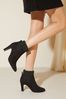 Friends Like These Black Mid Heeled Knitted Chelsea Ankle Boot
