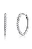 The Diamond Store White 0.09ct Stellato Encrusted Hoop Earrings in 9K White Gold 13mm x 1.5mm