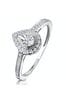 The Diamond Store 0.15ct Masami Pear Shaped Pave Engagement Ring in 9K White Gold