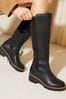 Friends Like These Black Low Wedge Chelsea Knee High Boot