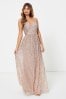 Maya Light Pink All Over Sequin Cami Maxi Dress, Regular