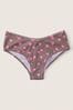 Victoria's Secret PINK Iced Coffee with Hearts Print Brown Cotton Cheeky Knickers
