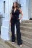 Girl In Mind Black Tailored Ring Detail Jumpsuit