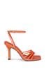 Linzi Orange PU Phoebe Open Toe Strappy Stiletto Heeled Sandal