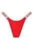Victoria's Secret Lipstick Red Smooth Cheeky Shine Strap Knickers, Cheeky