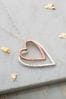 Rose Gold Personalised Double Heart Necklace by Posh Totty Designs