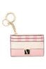 Victoria's Secret Pink Iconic Stripe Card Case Keyring