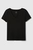 Gap Black Organic Cotton Vintage V Neck Short Sleeve T-Shirt