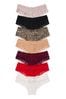 Victoria's Secret Black/Leopard/Red/Nude/Pink/White Cheeky 7 Multipack Knickers, Cheeky