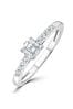 The Diamond Store White Lab Diamond Side Stone Engagement Ring 0.25ct H/Si in 9K White Gold