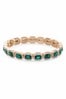 Jon Richard Green Gold Plated Emerald Green Crystal Rectangle Stretch Bracelet