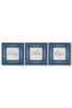 Art For The Home Set of 3 Blue Heritage Tweed Canvases