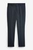 Navy Blue Slim fit Puppytooth Fabric Suit: Trousers