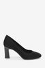 Black Regular/Wide Fit Forever Comfort® Round Toe Block Heel Court Shoes