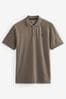 Brown Pique Polo Shirt, Regular