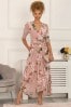 Jolie Moi Dusky Pink Gavina Ruched Sleeve Mesh Maxi Dress
