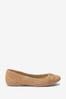 Camel Brown Forever Comfort® Twist Leather Ballerina Shoes