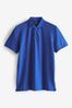 Blue Cobalt Regular Fit Short Sleeve Pique Polo Shirt, Regular Fit