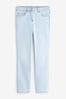 Blau gebleicht - Schmal geschnittene Cropped-Jeans, Regular