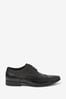 Black Wide Fit Brogue Shoes