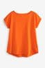 Orange Round Neck Cap Sleeve T-Shirt, Regular