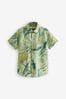 Green Printed Short Sleeve Shirt (3-16yrs)