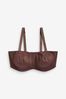 Chocolate Brown DD+ Non Pad Minimise Strapless Bandeau Bra