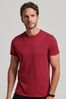 Superdry Dark Red Cotton Micro Embroidered T-Shirt