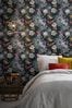 Graham & Brown Black Jardin Floral Wallpaper Sample Wallpaper, Wallpaper Sample