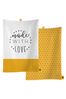 Kitchen Pantry 2 Pack Yellow Tea Towels