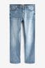 Light Blue Straight Vintage Stretch Authentic Jeans, Straight