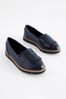 Black School Tassel Loafers, Wide Fit (G)