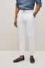 White Slim Fit Stretch Chinos Trousers, Slim Fit