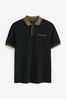 Black Smart Collar Polo silk Shirt