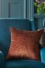 Orange Luxurious Cracked Velvet 50 x 50cm Cushion, 50 x 50cm