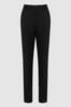 Reiss Black Haisley Wool Blend Tapered Suit Trousers, Regular