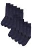 Navy Blue Logo 10 Pack Embroided Lasting Fresh Socks, 10 Pack