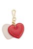 Lulu Guinness Red Blush Double Studded Heart Keyring