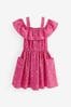 Pink Ditsy Printed Cold-Shoulder med Dress (3-16yrs)