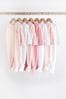 Pale Pink Floral 7 Pack Baby Sleepsuits (0-2yrs), 7 Pack