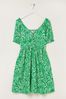 FatFace Green Aideen Linen Blend Leaf Dress