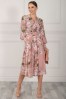 Jolie Moi Jasmine Pink Long Sleeve Mesh Dress