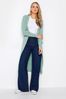 Long Tall Sally Green Longline Ribbed Button Cardigan